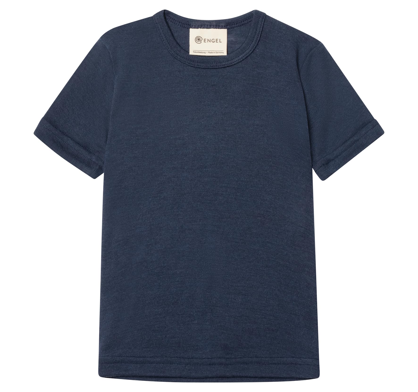 Engel Navy Natural, Children's T-Shirt Undershirt, 70% Wool (Kbt), 30% Silk, Gots Certified, 152