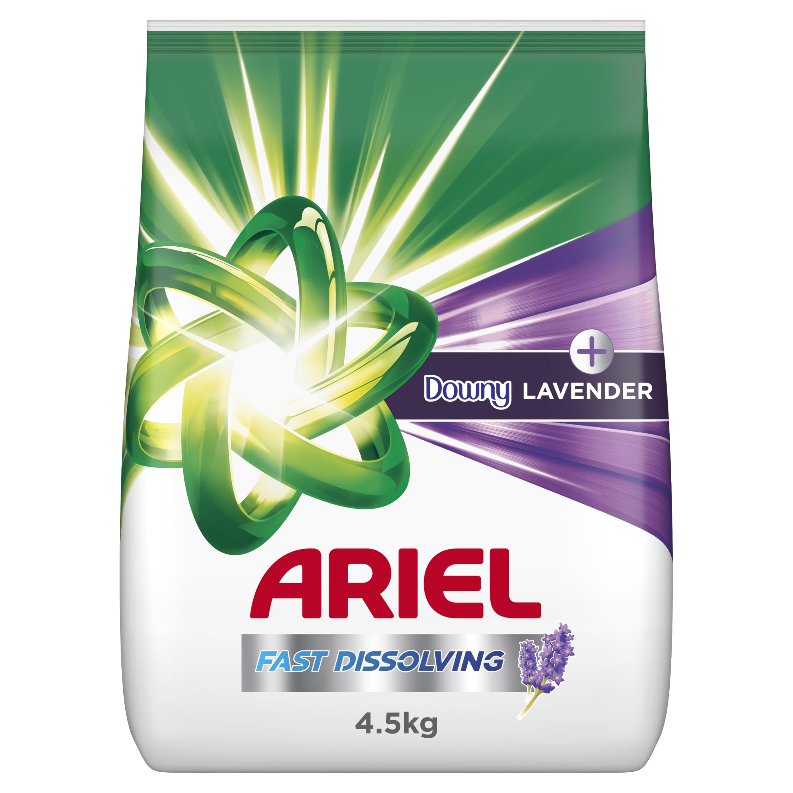 Ariel Fast Dissolving Laundry Detergent Powder with Lavender, 4.5 kg