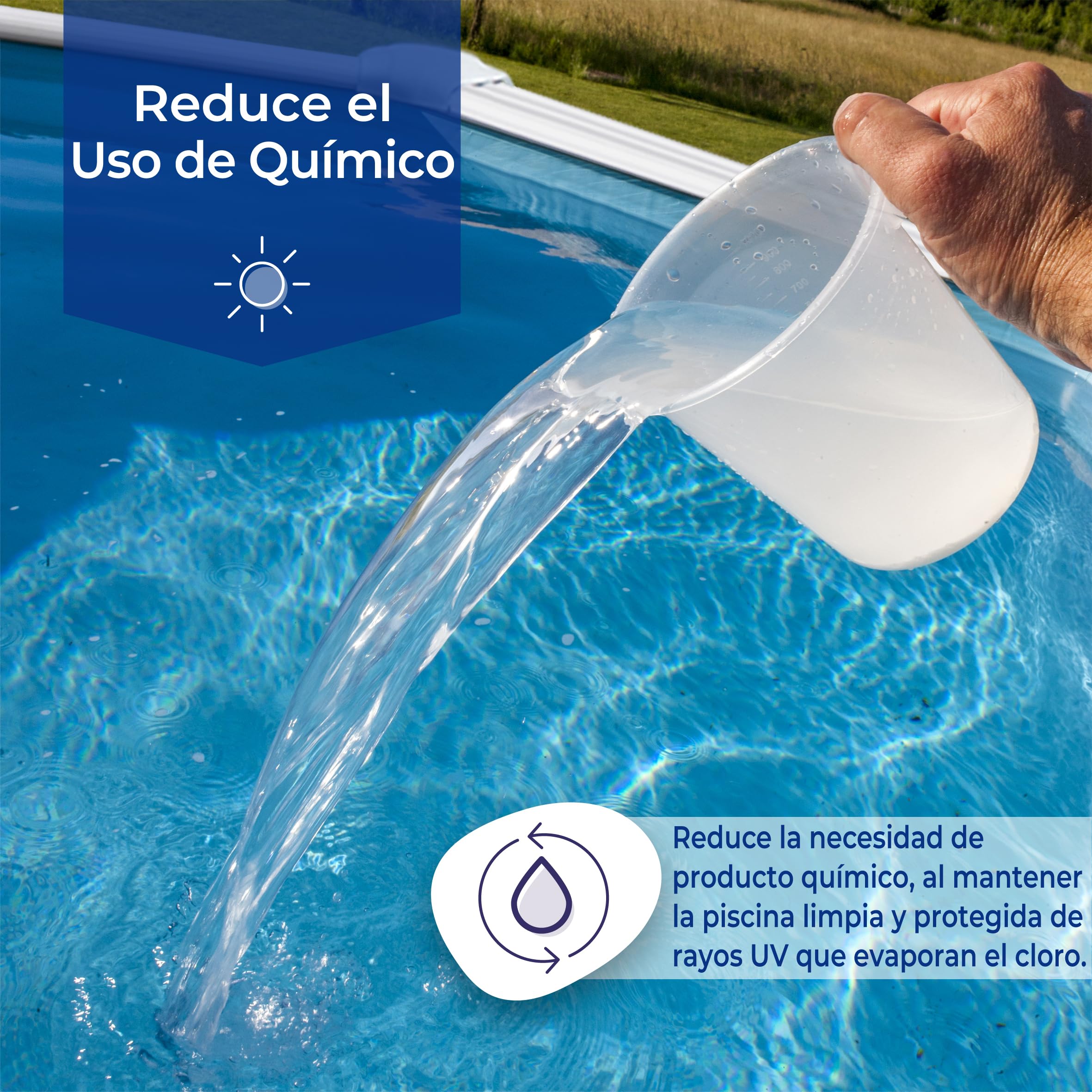 Gre CVPE800 - Cobertor de Verano para Piscina Ovalada Enterrada de 800 x 400 cms, Color Azul