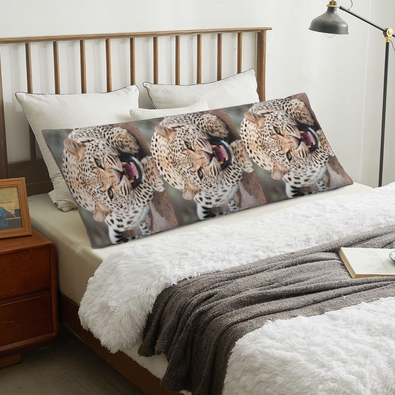 Cheetah, Body Pillow Cover with Zipper,Long Body Pillowcase 20 x 60 in