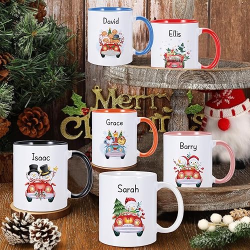 Miniatura 8 de Tazas de Navidad para niños, muñeco de nieve, Papá Noel, taza de café de Navidad para niñas y niños, regalos de Navidad personalizados, regalos de