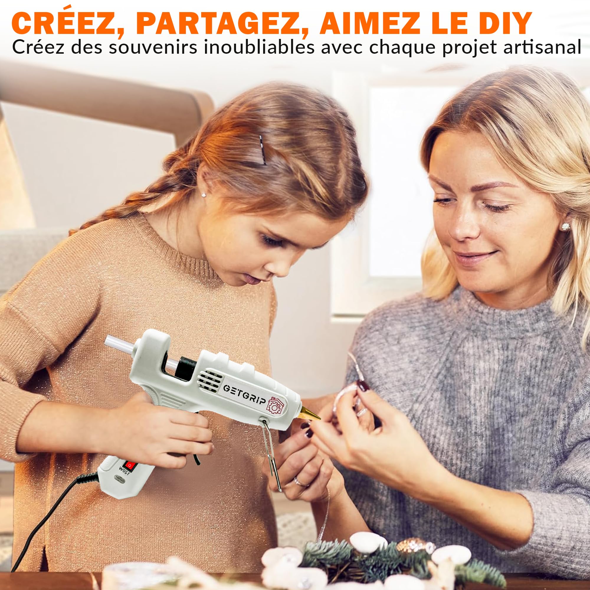 Industrieel Lijmpistool 200 W - 60 Seconden Snel Opwarmen, 30 x 11 mm Lijmsticks en Handtas voor Doe-het-zelf, Reparatie, Ambacht en Thuis