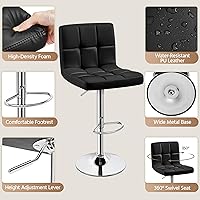Vista 4 de Yaheetech Juego de 4 taburetes de bar giratorios de piel sintética, sillas de mostrador ajustables en altura, taburetes modernos con respaldo