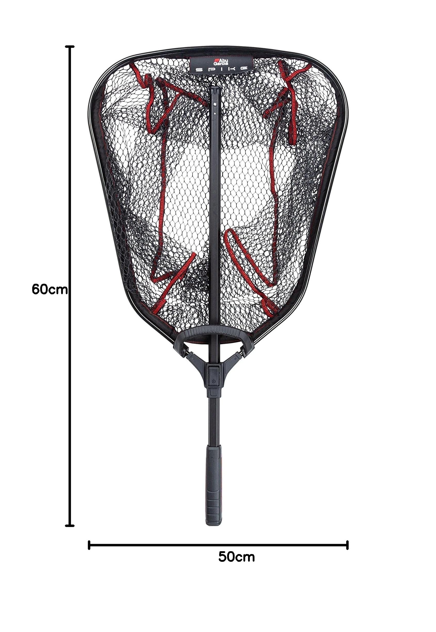 ABU GARCIA Spike épuisette Noire, 60 x 50, Flottante et téléscopique pour sécuriser Les carnassiers brochets, sandres et perches, Noir