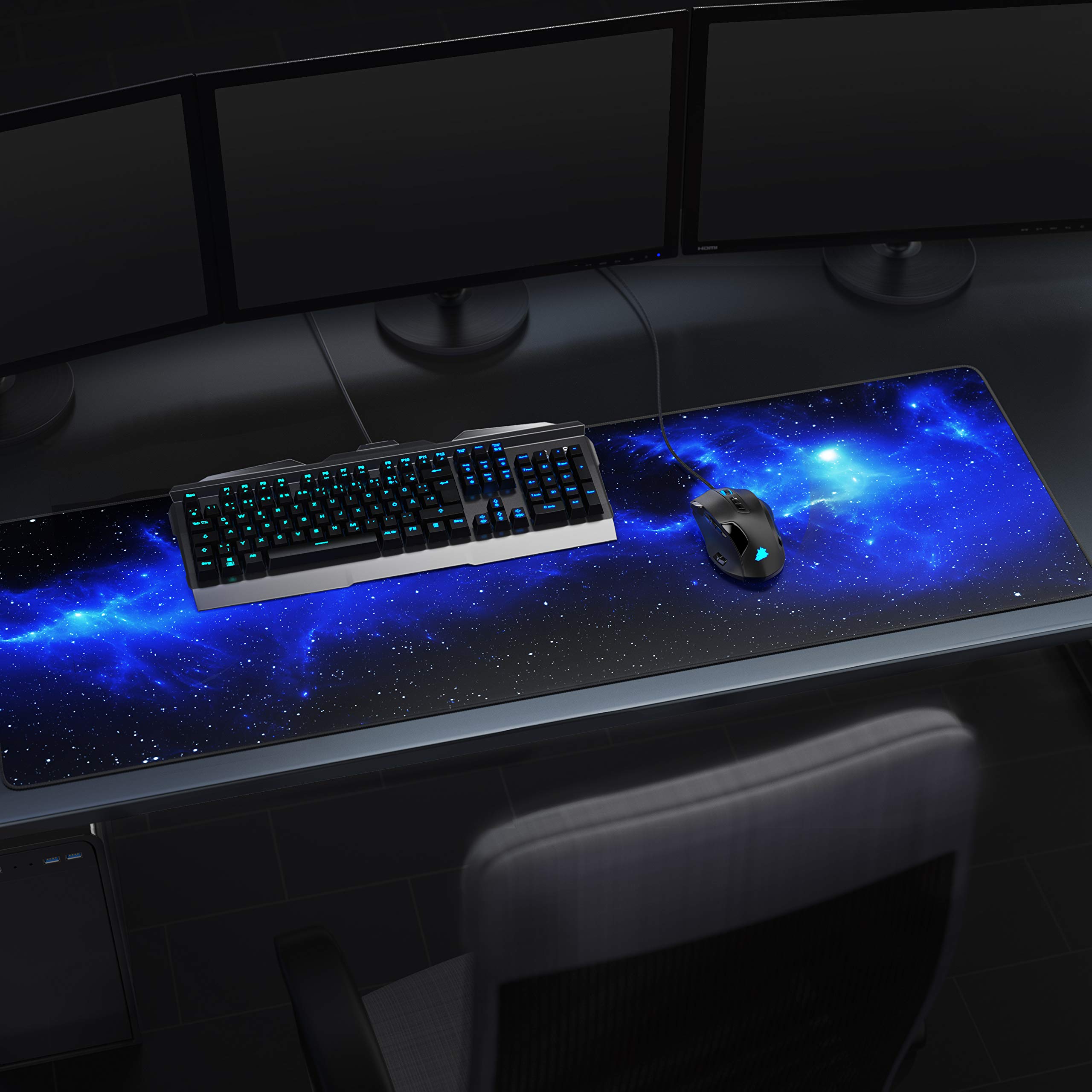 Tapis De Souris Gaming XXL 1200x400 Mm Titanwolf - Surface Tissu Haute Précision, Base Antidérapante, Noir