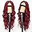 AISI HAIR Bright Red Wig for Women, Long Wavy Lace Hairline Middle Part Synthetic Heat Resistant Wig for Daily Party-26 Inch