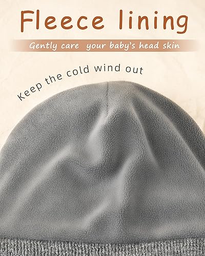 Miniatura 3 de FURTALK Gorro de invierno con forro polar para bebés de 0 a 8 años
