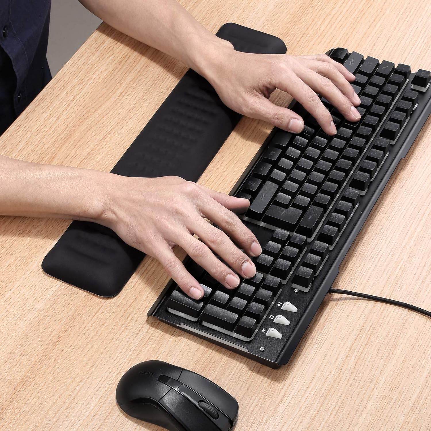 Aelfox Wide Keyboard Wrist Rest Soft, Large Ergonomic
