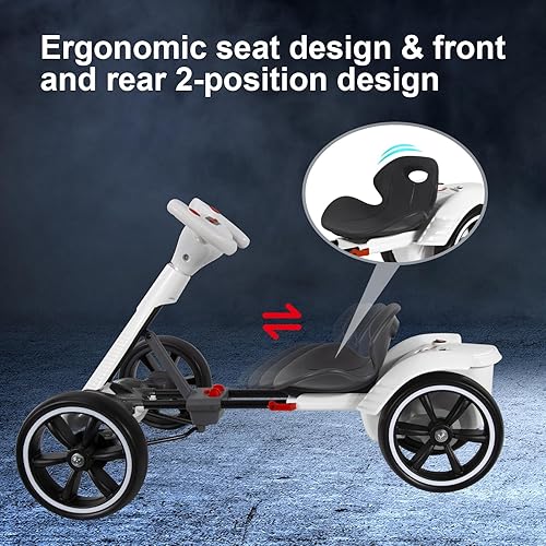 Miniatura 5 de Go Kart eléctrico para niños (3-6 años), Go Kart plegable de 4 ruedas con motor 390, resistencia 3H, 3.73 Mph, asiento ajustable, función educativa,
