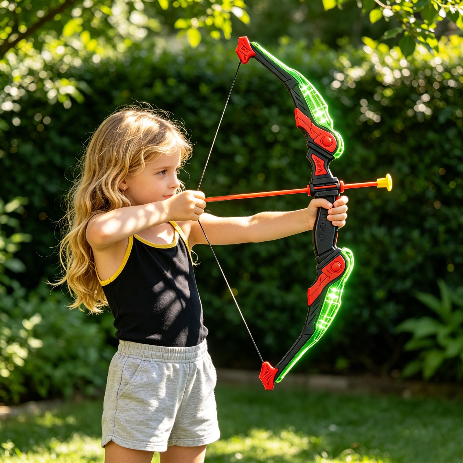 Pfeil und Bogen Kinder, Kinder Bogenset mit Zielscheibe, enthält 10 Pfeile mit Saugnapf für Jungen und Mädchen, Indoor & Outdoor