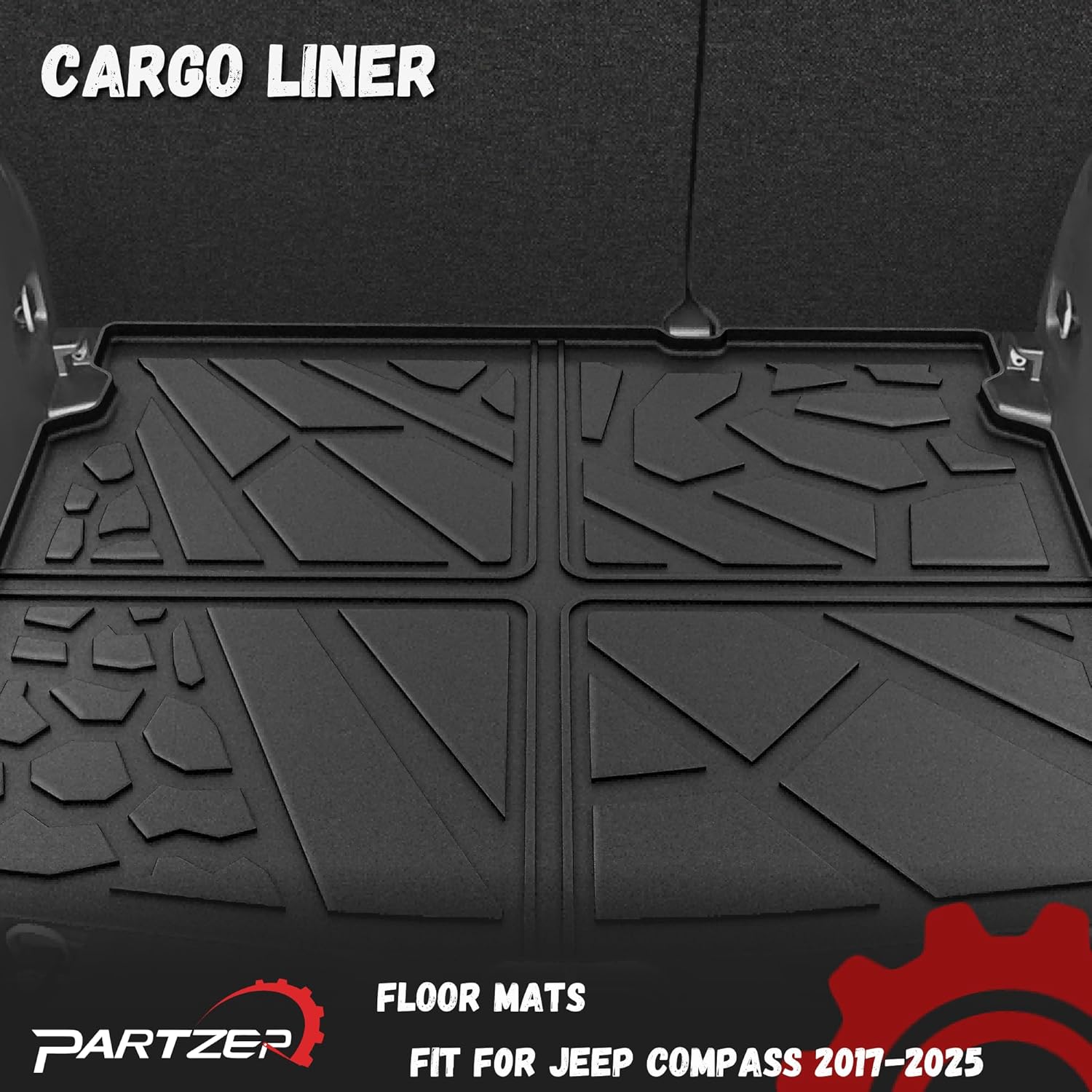 Floor Mats for Jeep Compass 2017-2025, All Weather TPE Protection Floor Liners Cargo Mat Accessories