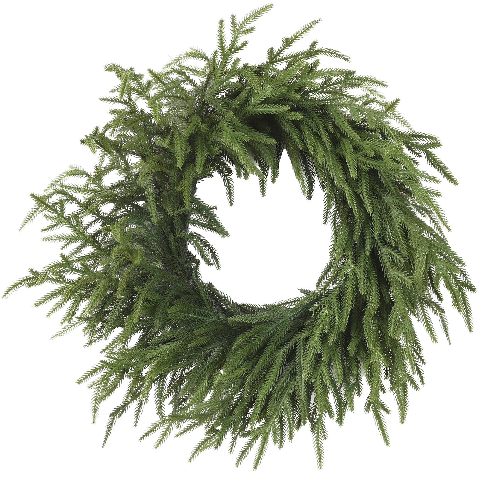 24 Inch Real Touch Christmas Wreath, Natural Droopy,Soft Bendable Winter Wreaths for Front Door, Christmas Wreaths for Front Door, Cedar Wreath, Indoor Christmas Decorations Outdoor for Home Decor
