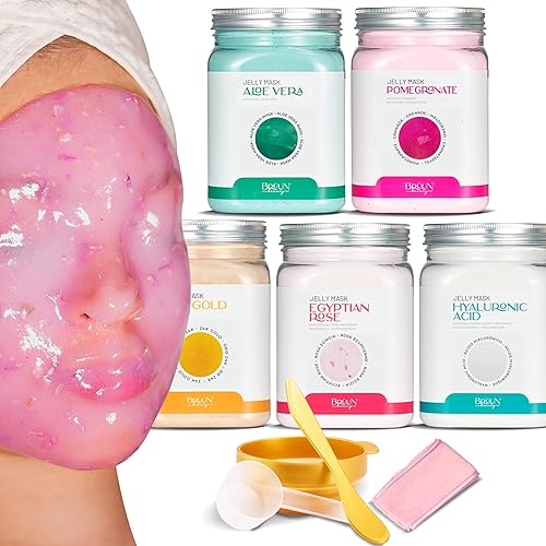 Miniatura 8 de BRÜUN Mascarilla de gelatina de rosa egipcia para el cuidado de la cara, un tarro de máscara de goma de 23 onzas líquidas para 30 a 35 tratamientos,
