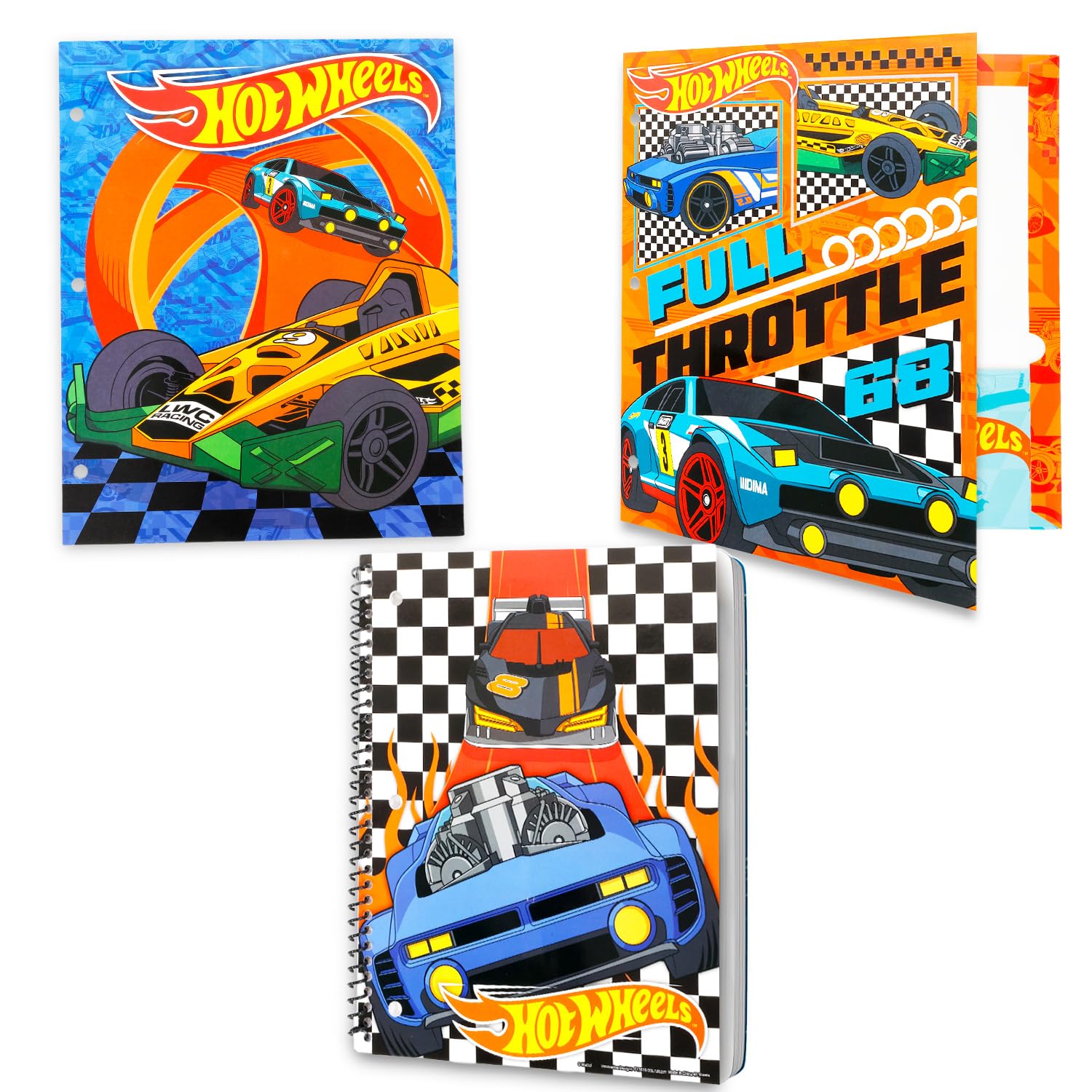 Hot Wheels Juego de regreso a clases para niños - Paquete de 11 piezas con carpetas, cuaderno, lápices, calcomanías y más | Suministros escolares Hot Wheels
