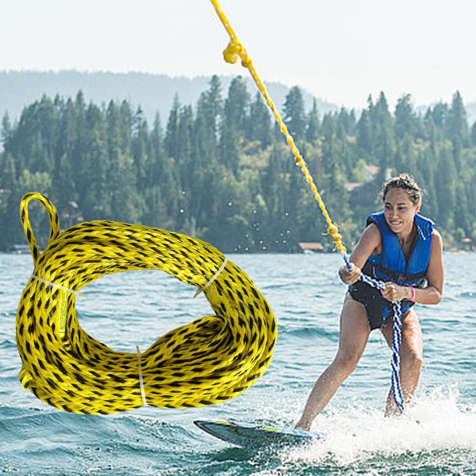 Corda per Sci Nautico | Cavo Galleggiante Ad Alta Resistenza,Cinture Per Nuoto Per Lago Fiume Sci Nautico Kayak E Snorkeling