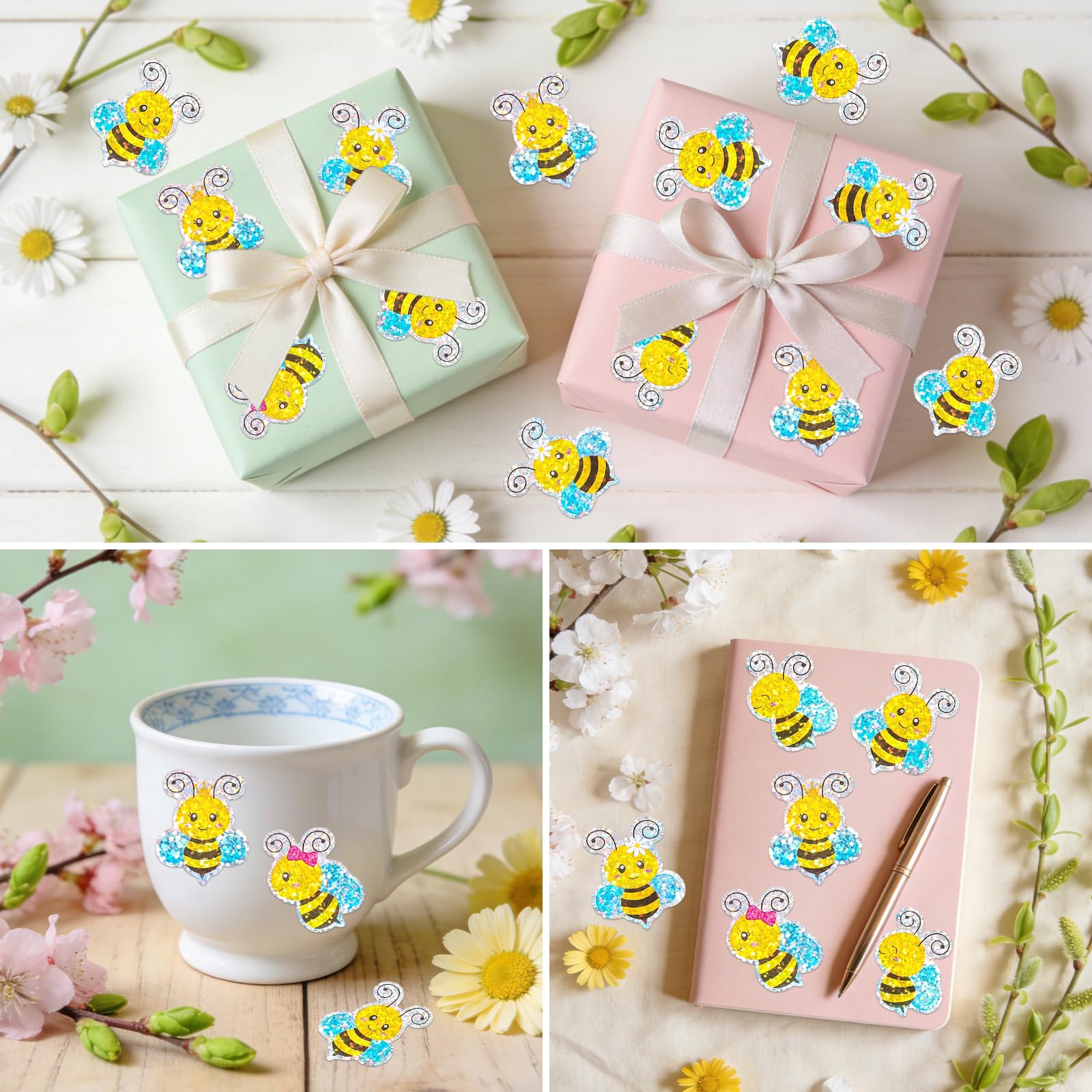 Bienen-Stickerrolle 500 Stück – Süße Cartoon-Motive, Selbstklebend, Wasserfest, 2,5 Cm – Für Briefe, Geschenke & Deko