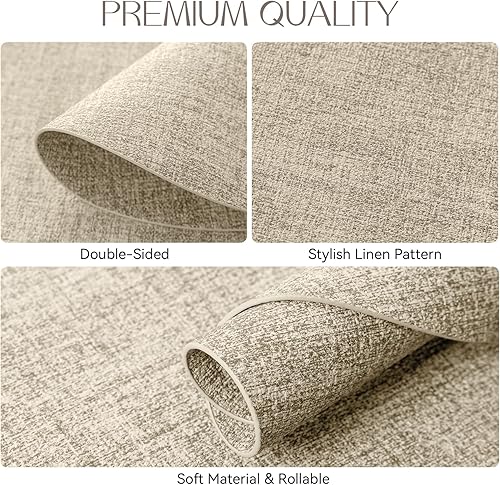 Miniatura 5 de Romanstile Juego de 4 manteles individuales redondos, reversibles de piel sintética, 100% impermeables, a prueba de aceite, antideslizantes,