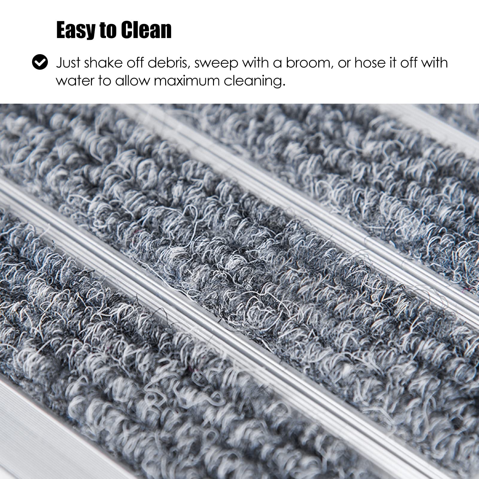 Große Fußmatten für Schnee, Fußmatten mit Aluminiumrahmen für den Innenbereich mit Rutschfester Unterseite, Flacher Bodenläufer für Zuhause/Wohnzimmer/Küche (Größe: 60 x 90 cm/23,6 x 35,5 Zo