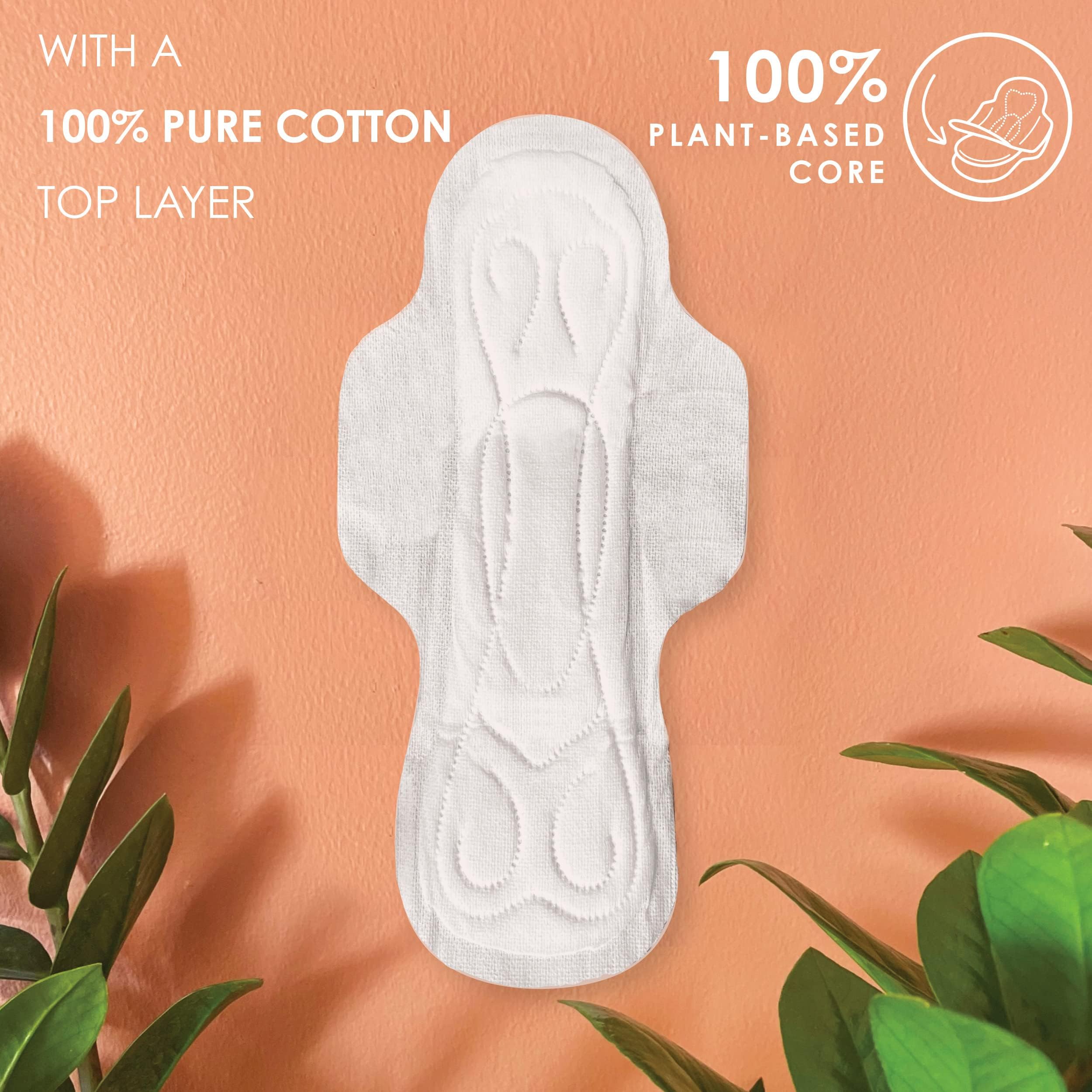 L. , Organic Cotton Ultra Thin Pads for Women, Super Absorbency, With Wings, 42 Count