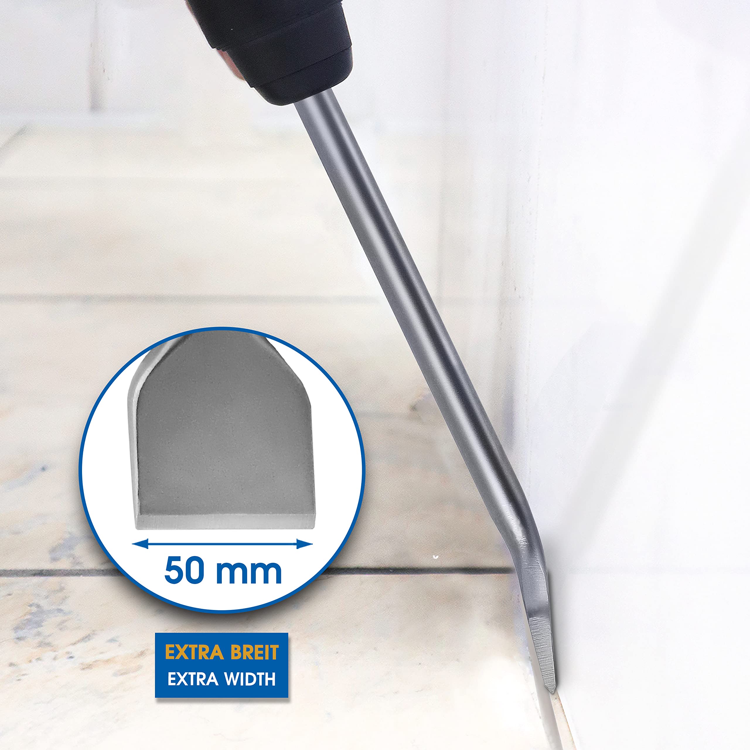 S&R Scalpello Piastrelle/Ceramica SDS-MAX 400x50mm angolato/Made in Germany Geometria ottimizzata. Qualità Industriale