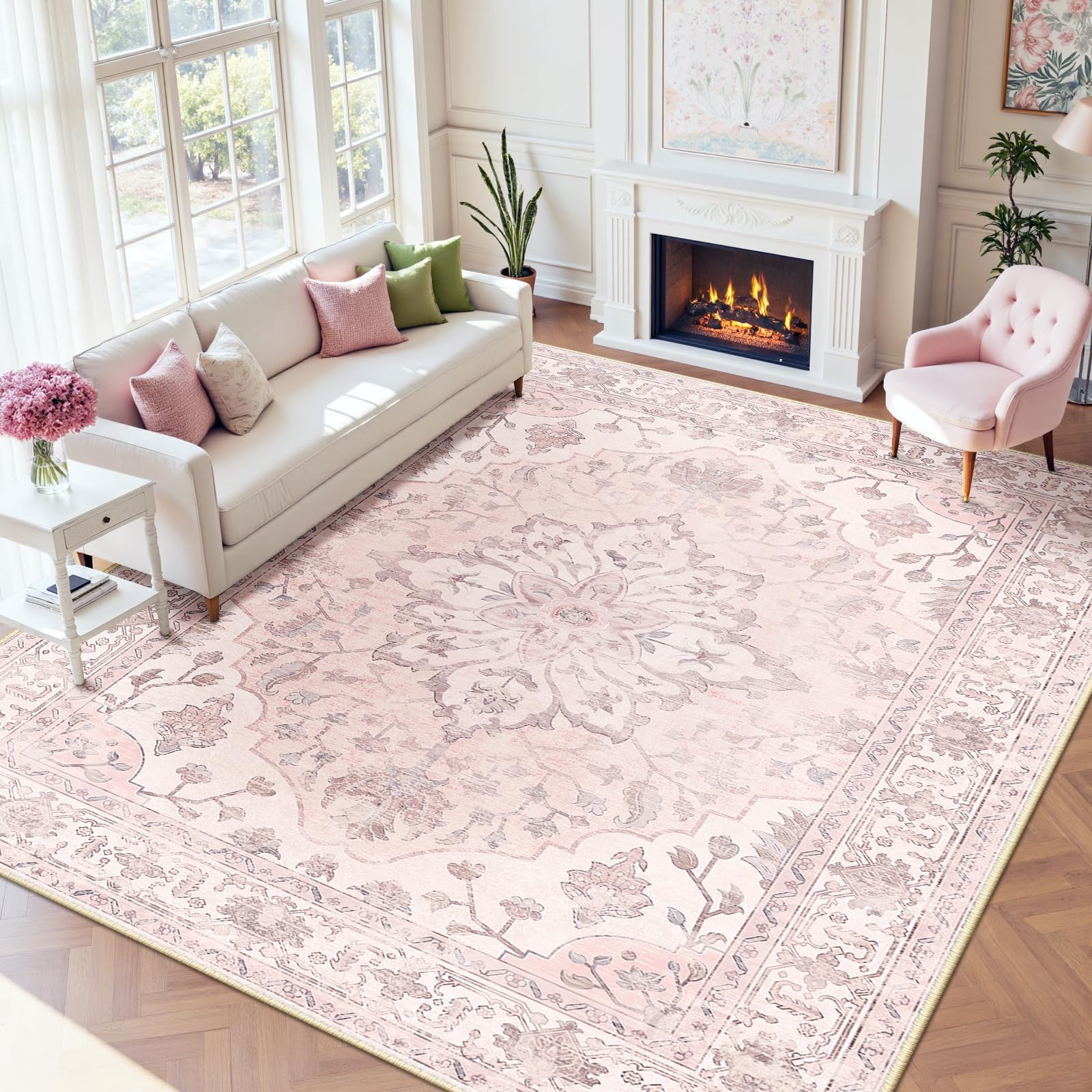 Amazon.com: RELEANY Area Rugs 9'x12' Washable Non-Slip, Floral