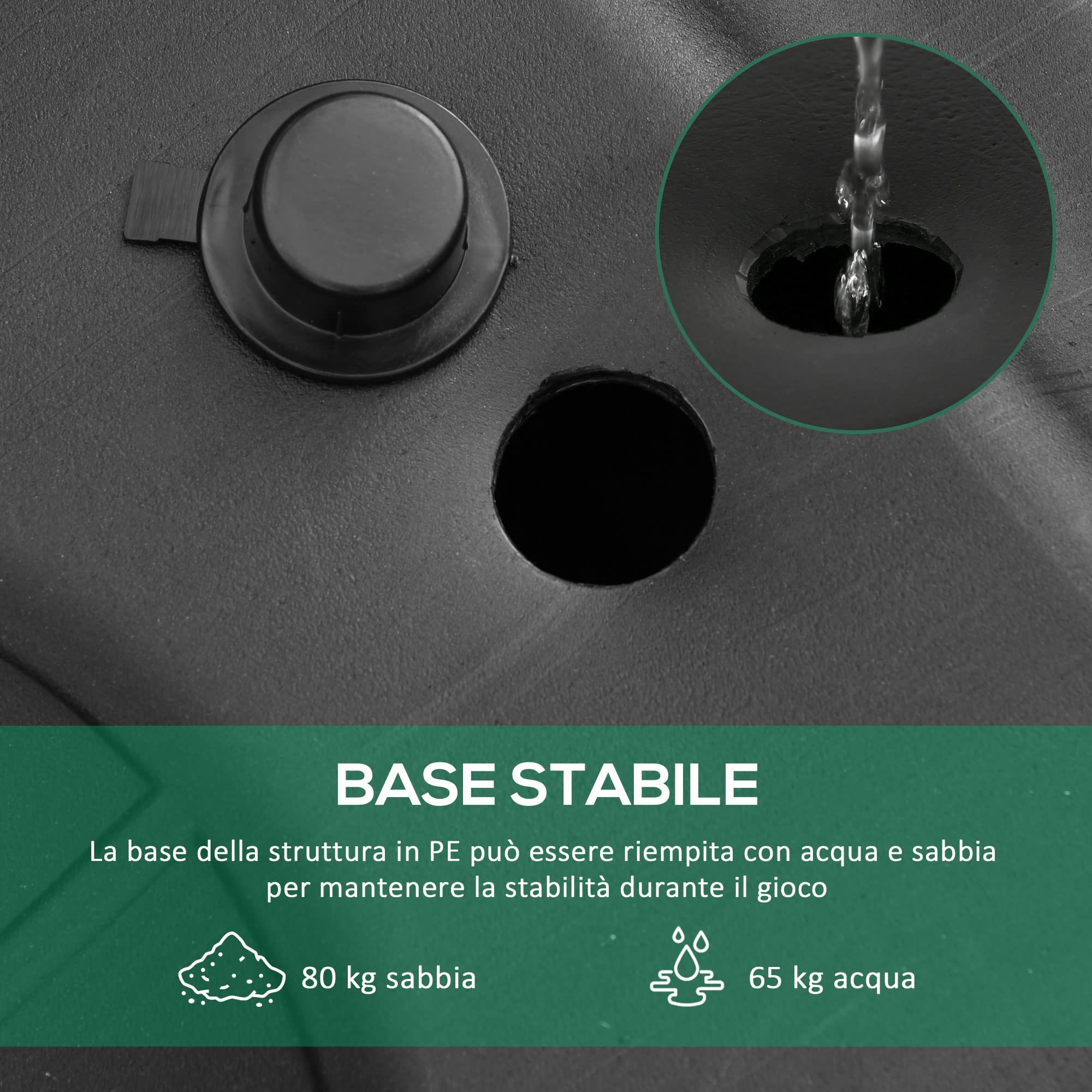 HOMCOM Canestro Basket Altezza Regolabile 160-305cm, Base con Ruote e Struttura in Acciaio, Tabellone in PVC Trasparente