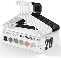 Vista 82 de Perchas de plástico fuertes hechas en Estados Unidos a granel, 20, 30, 50, 100 unidades, disponibles, para ropa de lavandería, perchas de plástico