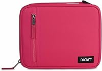 Vista 23 de PackIt Lonchera congelable clásica, cielo azul, construida con tecnología EcoFreeze, plegable, reutilizable, cierre con cremallera con bolsillo