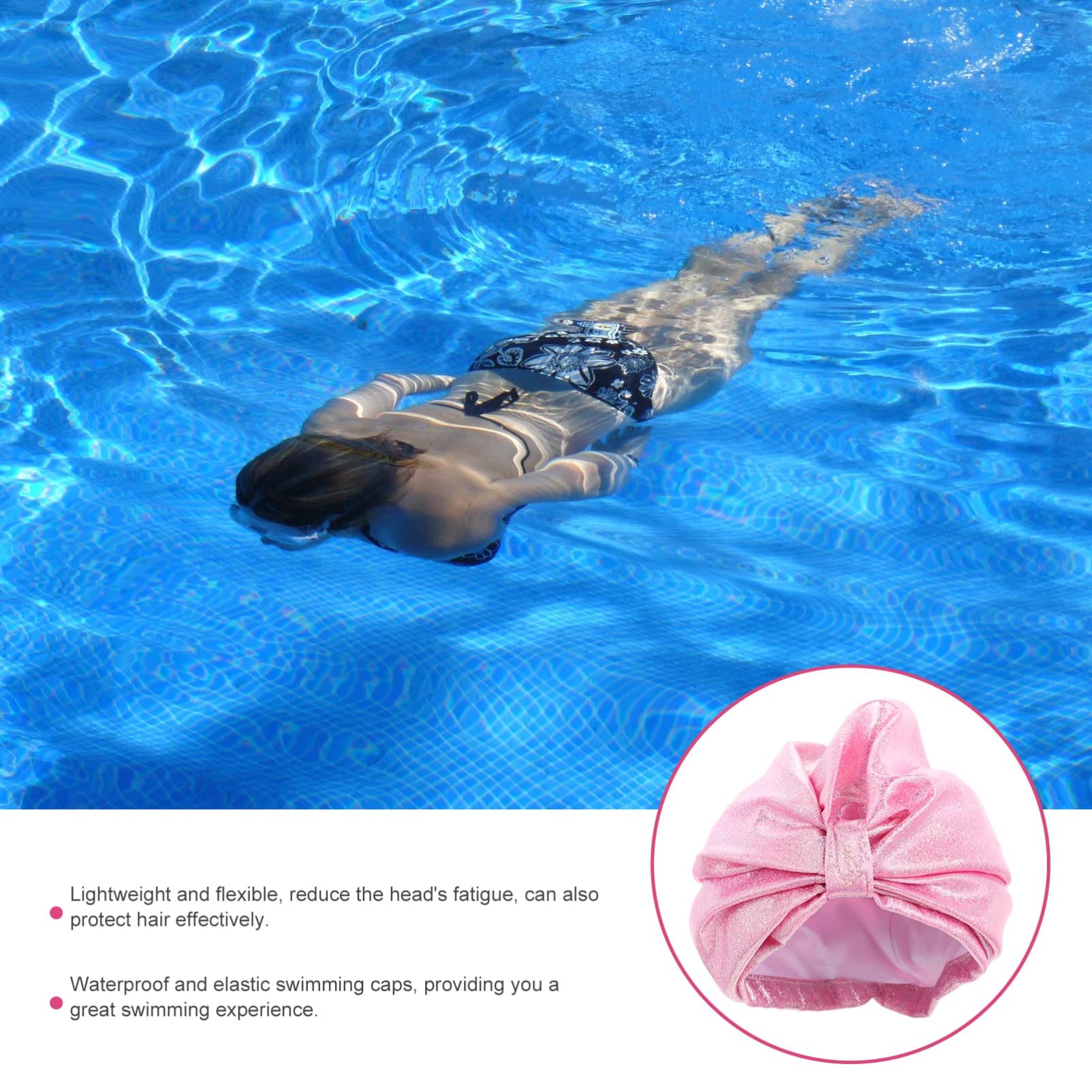 minkissy 5Pcs Femmes Casquette Exquise Anti-Silicone Élastique Garder Rétro Sequin Oreille Protection Douche Élégant Femmes Élégantes Longues Casquettes De Soleil Courtes pour Grandes