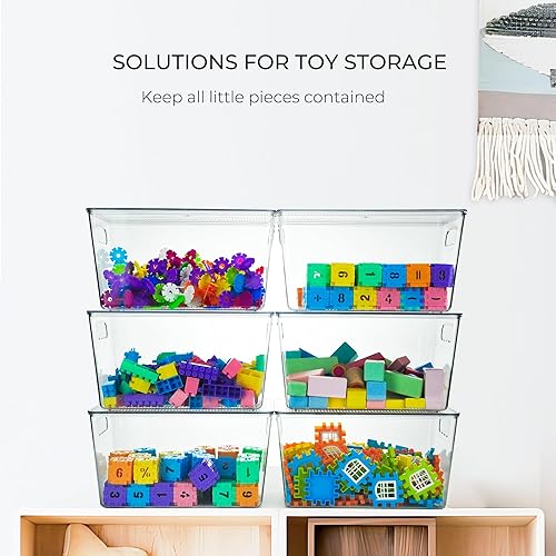Miniatura 7 de Contenedores de almacenamiento apilables transparentes, organizadores de juguetes de plástico y almacenamiento con tapas, contenedores de juguetes