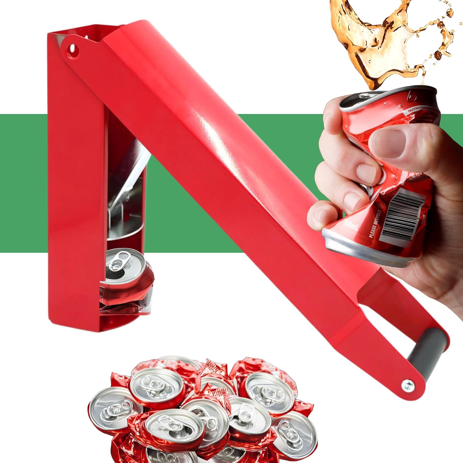 Red Can Crusher Wall Mounted Heavy Duty Can Crushers for