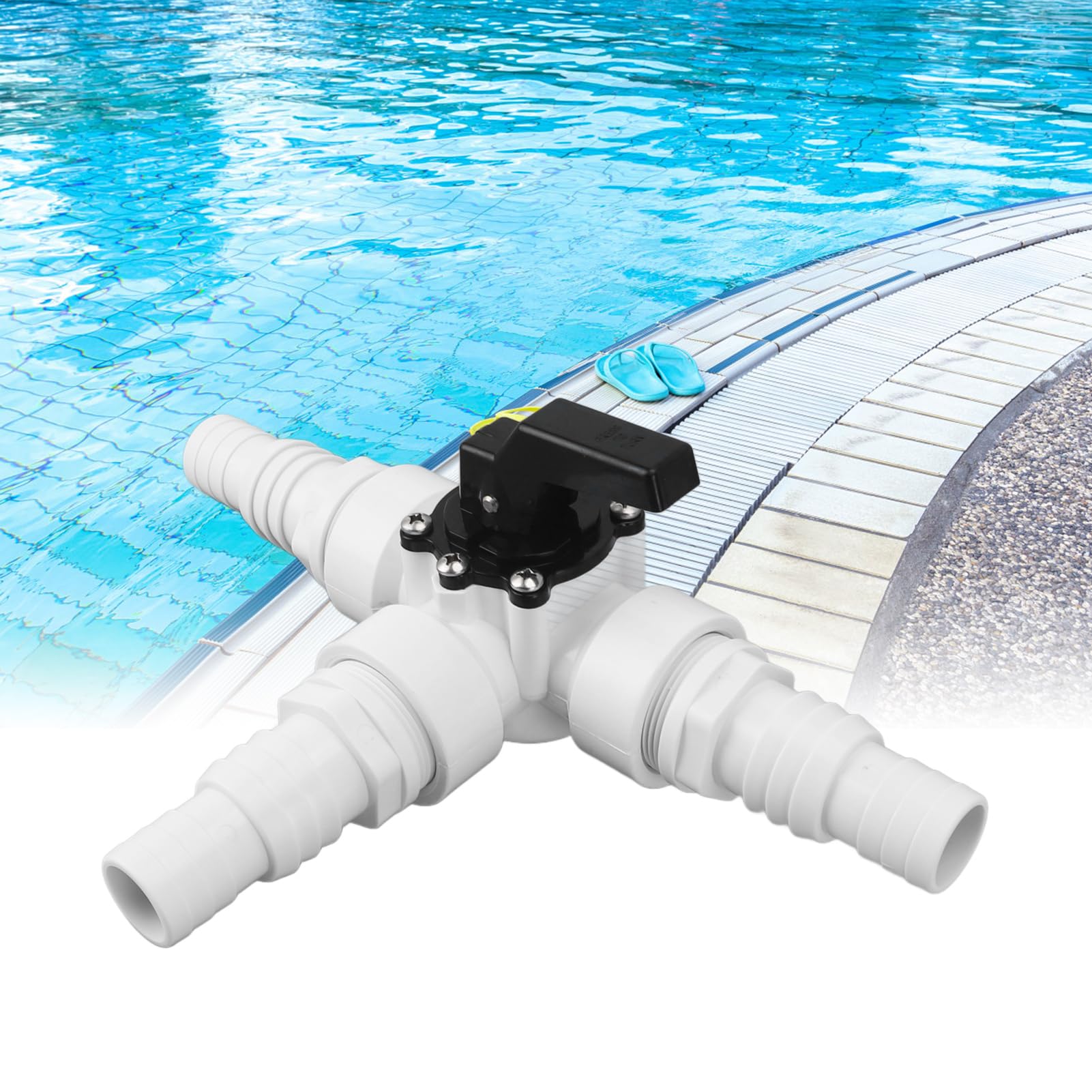 Cryfokt Adaptador de Manguera de 3 Vías, PVC Multifuncional ABS para Desvío de Agua, Rosca Hembra de 1,25 Pulgadas y 1,5 Pulgadas