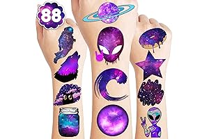 Galaxy Party Temporary Tattoos for Space-Themed Festivities