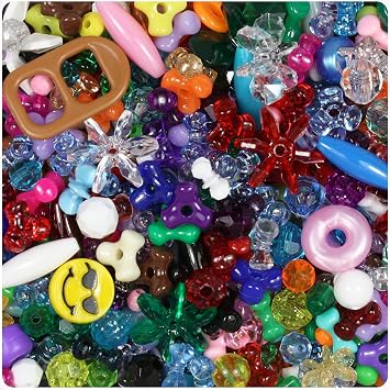 BeadTin Plastic Craft Bead Mix - USA Made - 1lb