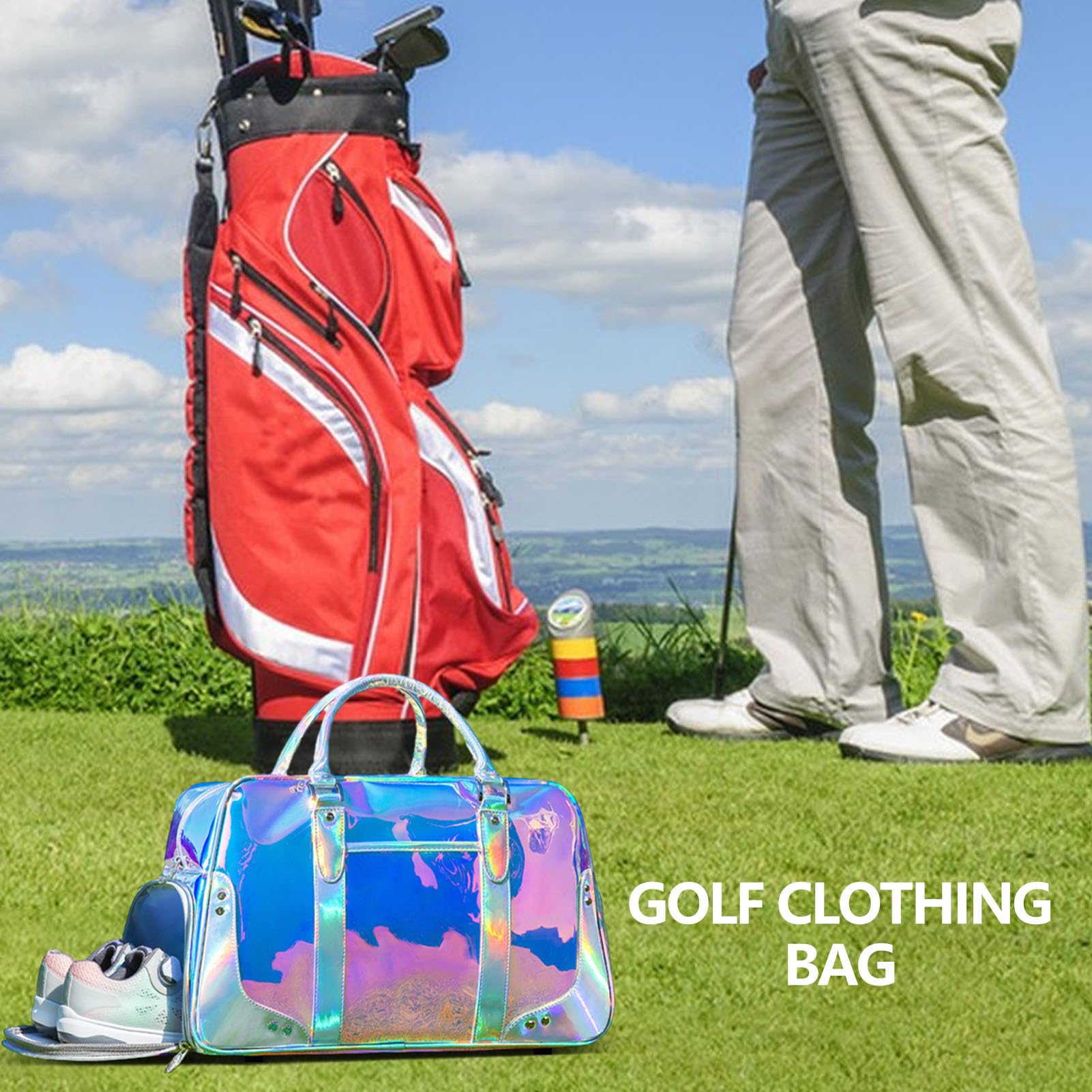Torba Golfowa Dla Kobiet Wodoodporne Przechowywanie O Dużej Pojemności | Torba Sportowa z Przegrodą na Buty Uniwersalny Worek Dla Kobiet I Mężczyzn Na Siłownię W Podróży Na Kemping