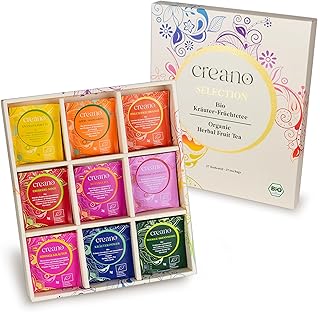 Creano Bio Früchtetee Kräutertee Geschenkset - 27 Bio-Teebeutel in 9 traumhaften Sorten - 54g*