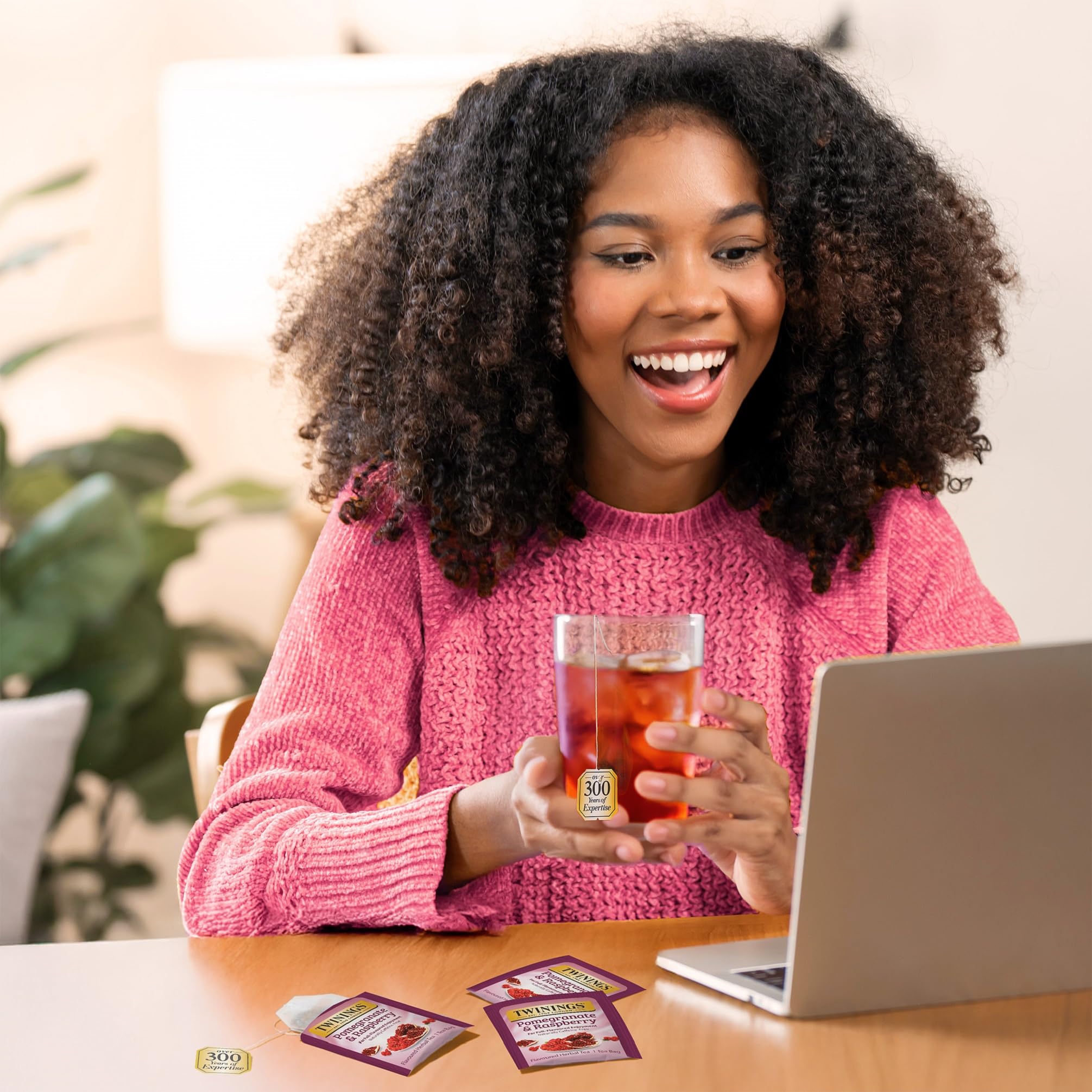 Twinings Pomegranate Raspberry Herbal Tea Individually Wrapped Bags 20 Count Pack of 1 Naturally Caffeine-Free Enjoy Hot or — view 3