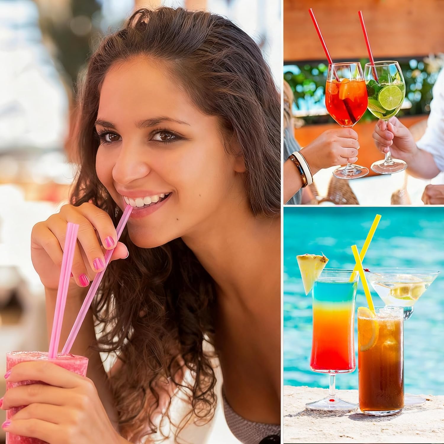 ALINK 100 Pcs Long Disposable Straws for Stanley 40 oz 30 oz Tumbler, 12 inch Colorful Plastic Straws for Stanley, Owala, Yeti 40 OZ 30 OZ Cup, Individually Wrapped - Image 7