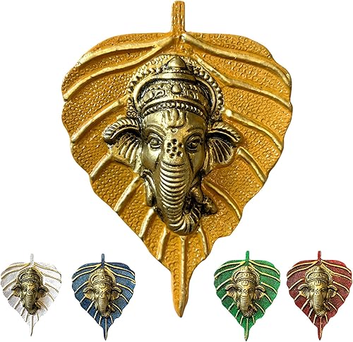 Miniatura 3 de Ganesha Diwali - Decoración de hojas de metal para colgar en la pared para el hogar y la oficina, regalo de regreso de inauguración de la casa,