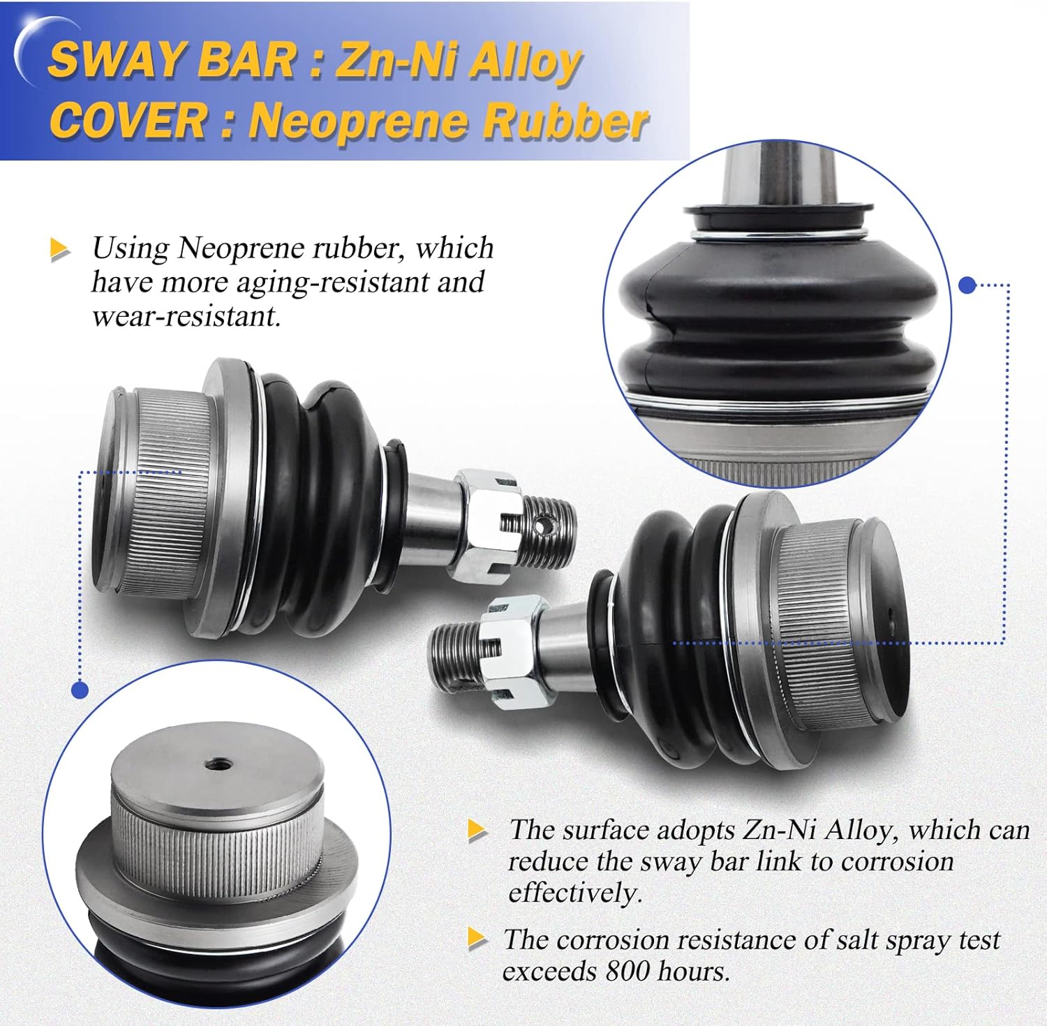Ball Joints - OEM# K6541 Zinc-Nickel Alloy Front Lower Suspension compatible with Chevrolet Silverado 1500 GMC Tahoe Sierra Suburban Yukon Avalanche XL Cadillac Classic