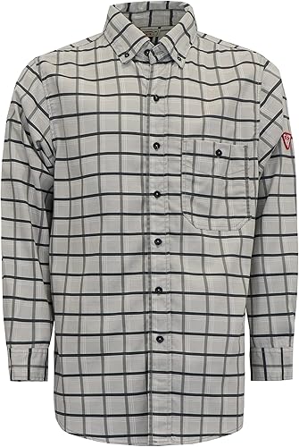 TICOMELA Camisa FR para hombre, camisas resistentes al fuego, 6.5 onzas, ligeras, a cuadros, para hombre, camisas ignífugas