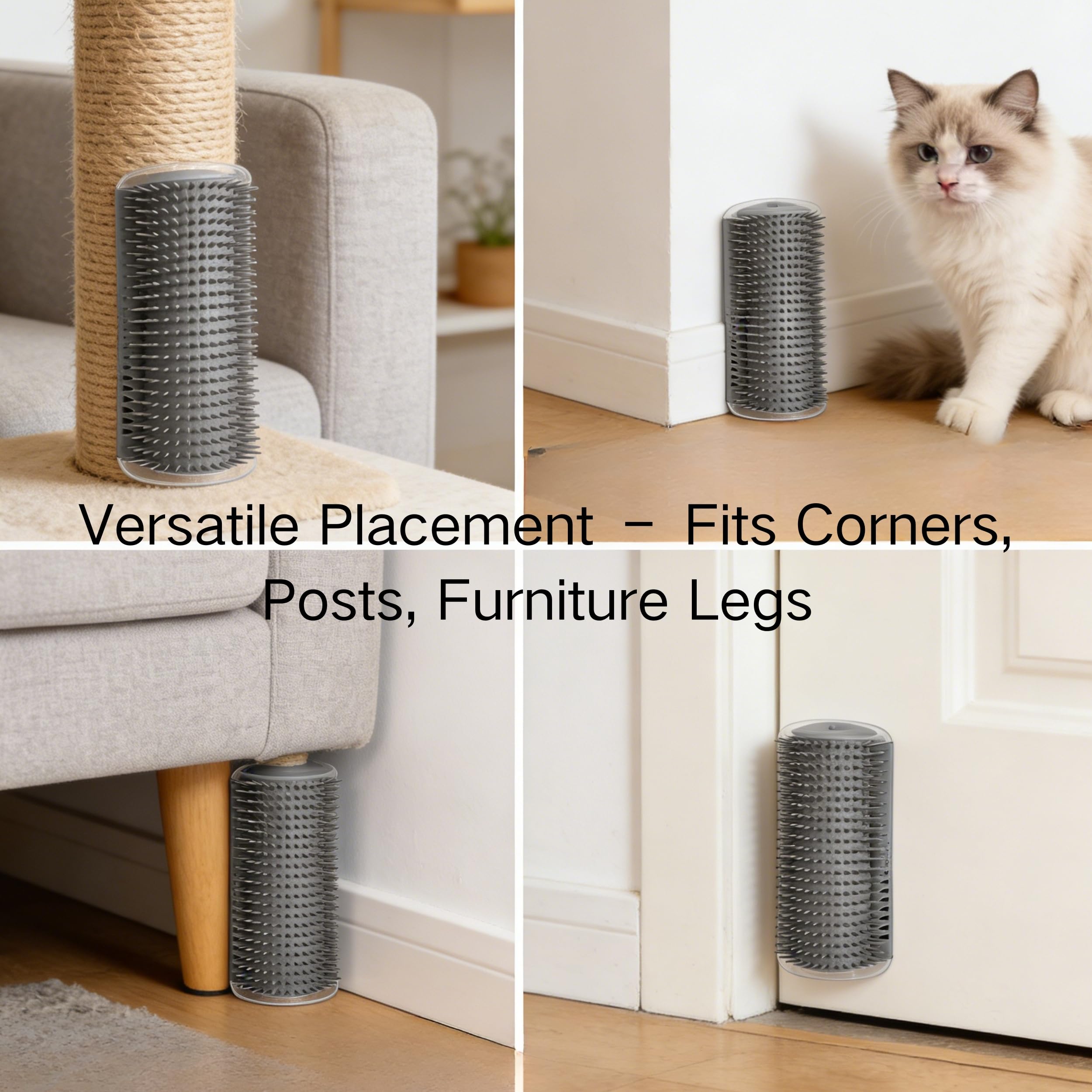 Self Cleaning Pet Grooming Brush - Wall Mounted Reusable Cat & Small Dog Groomer with Adhesive, Durable PP Plastic Comb, Space Saving Home Grooming Tool - image 2