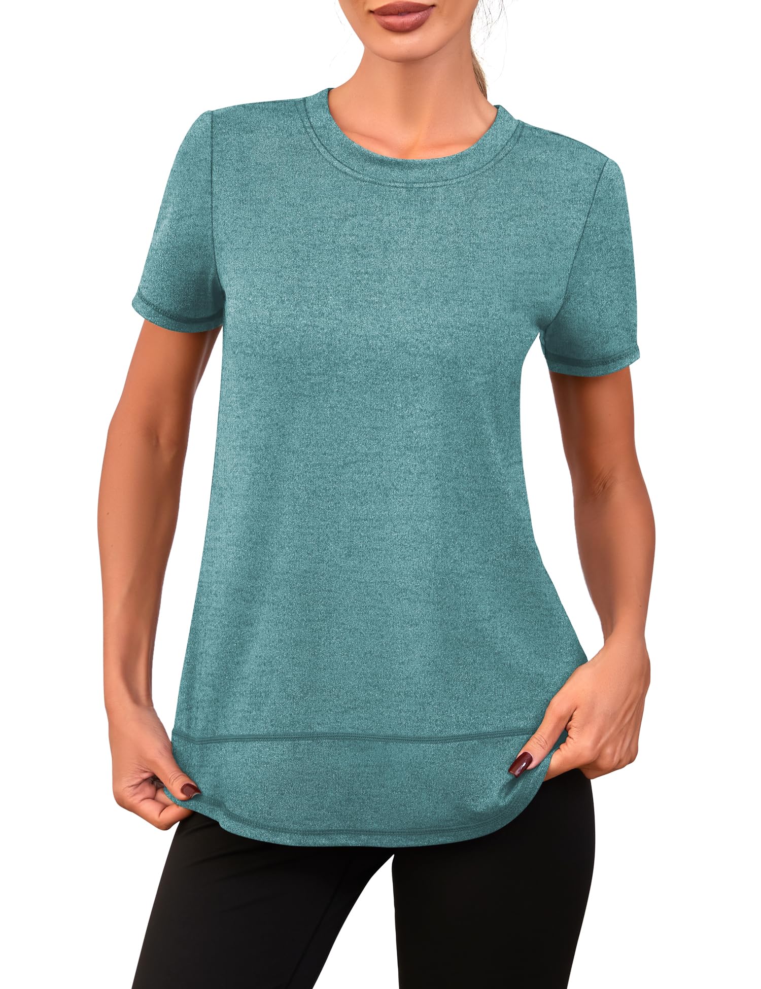 Camiseta Deportiva Mujer Camisetas de Manga Corta Ropa Deporte Secado Rápido para Yoga Running Fitness — view 10