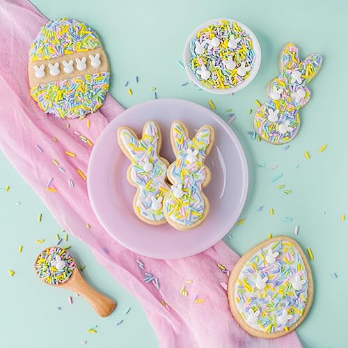 Miniatura 7 de Cookie Cutter Kingdom, Juego de 4 cortadores de galletas de Pascua, conejo, zanahoria, flor, huevo, cortadores de galletas de primavera, molde para