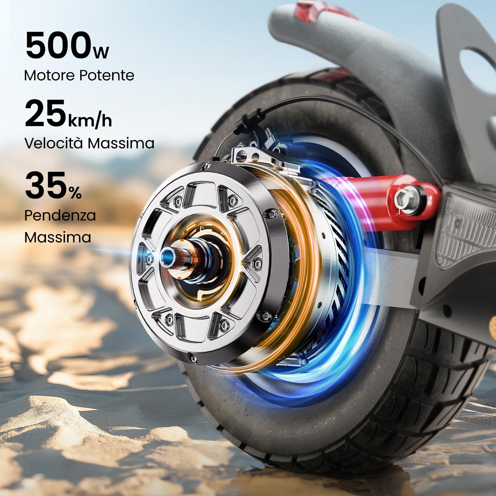 iScooter IX4 Monopattino Elettrico Adulti Fuoristrada 10'', Batteria da 48 V 15 Ah, Autonomia Massima 45 km, Pieghevole Design, Controllo Tramite App, Portata Massima 150 Kg, Ammortizzatore Quadruplo