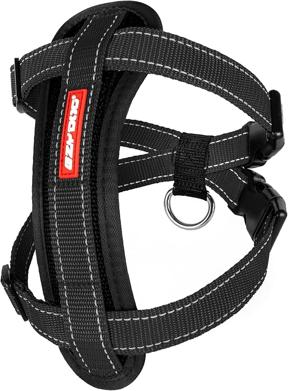 Peitoral para Cães Tipo Cabresto com Placa de EVA EzyDog, Preto, Tamanho X-Large