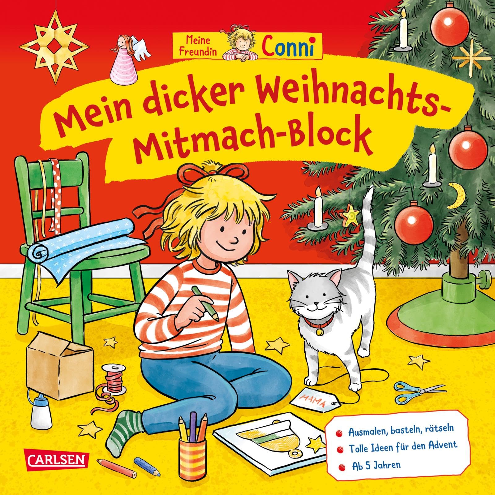 Conni Gelbe Reihe (Beschäftigungsbuch): Mein dicker Weihnachts-Mitmach-Block: Mal- und Rätselblock für Kinder ab 5 Jahren