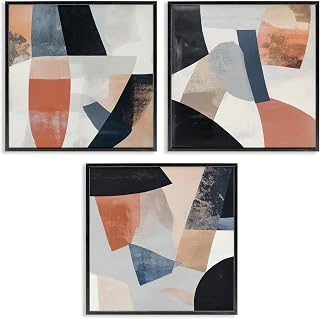 'Fragmented Visions Abstracts'| 3pc Framed Giclee Art Set 3