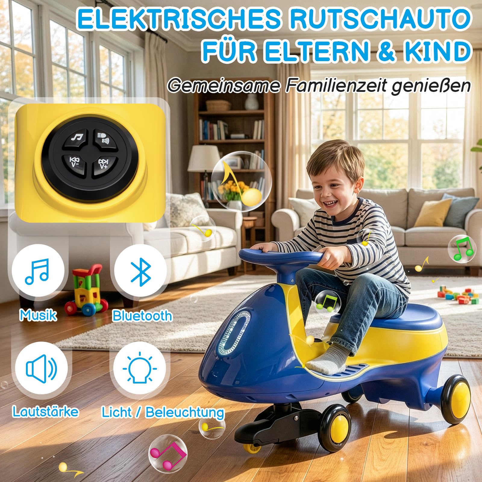 LALAHO Kinder Elektroauto Elektrisches Rutschauto 12V | Elektrisches Rutschauto mit Pedal, Kinderauto Elektrisch, 2 Geschwindigkeit Kippschutz, für Kind ab 3 Jahren