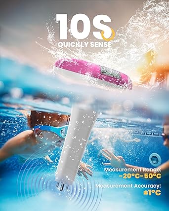 BALDR Pool Thermometer Floating Easy Read, Solar powerd with LCD Large Digital Display, IPX-8 Waterproof Swimming Pool Thermometer, Say Goodbye to Battery Replacement, Gauge for Ice Bath, Hot Tubs